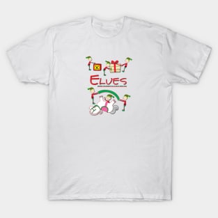 Elves - Burning the midnight oil at the Ol' North Pole T-Shirt